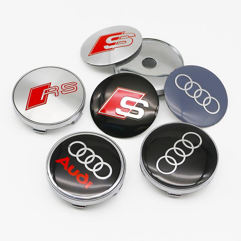 4Pcs 56mm Wheel Rim Hubcap Identity Overlay For Audi RS B8 B9 S A3 8V A4A6 C7 C6 A5 Q3 Q5 Q7 A1 Motorsport Tuning Accessory