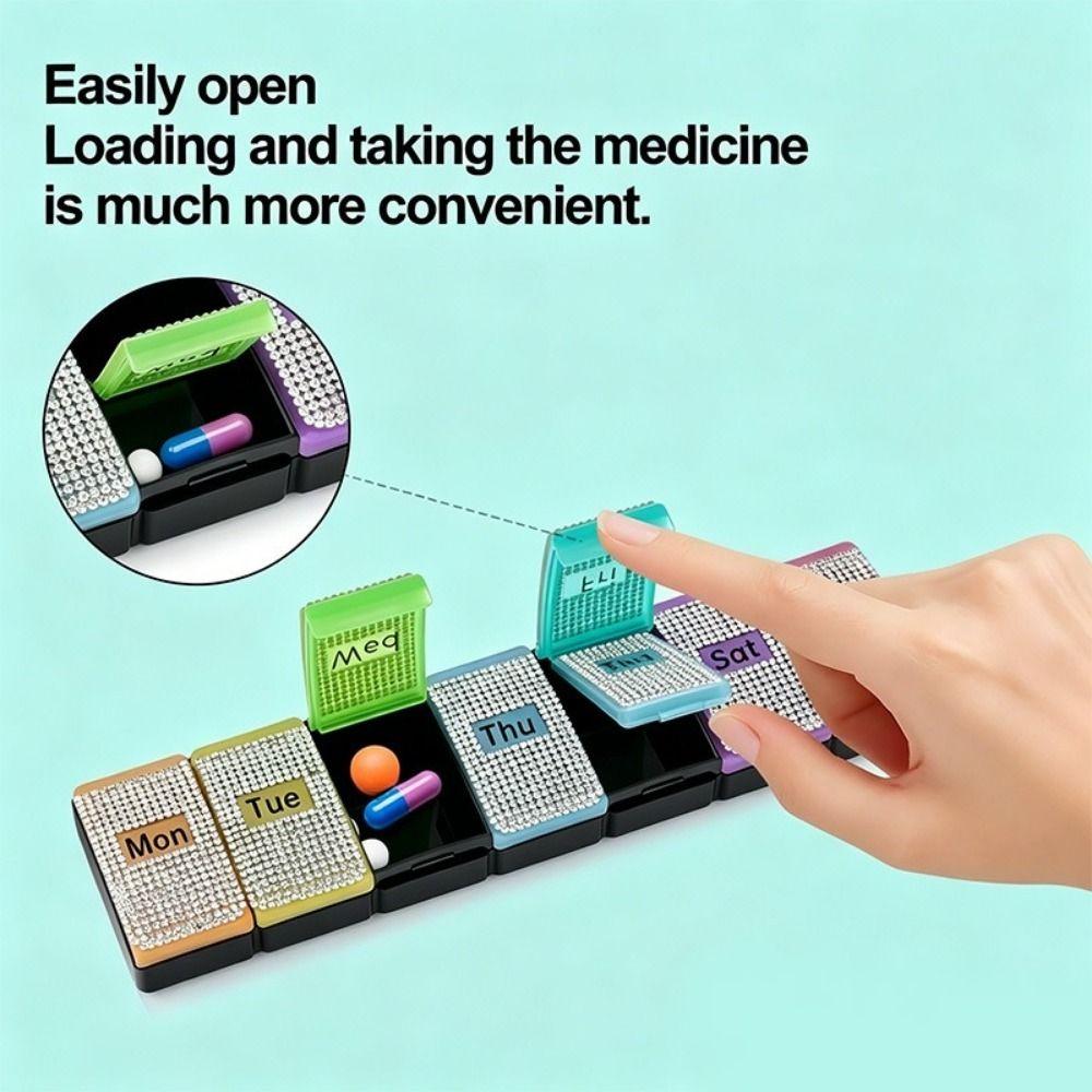 Sealed 7 Day Pill Case 7 Grids Pill Dispenser Portable Vitamin Storage Container Travel