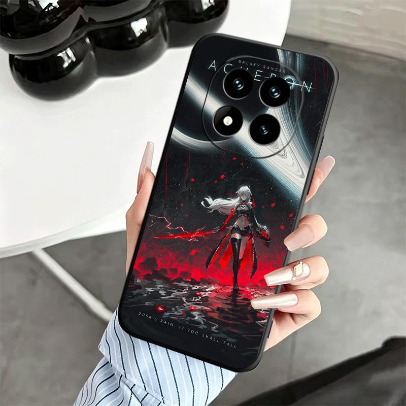 Honkai Star Rail Ахерон Мягкий чехол для телефона для Xiaomi Redmi Note 12 13 14 15 Pro Plus 11 12S 11S 11T 10 4G Черная задняя крышка
