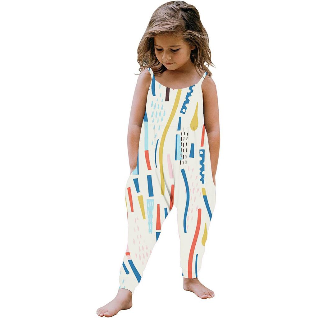 Летний комбинезон без рукавов для маленьких девочек, комбинезон, одежда