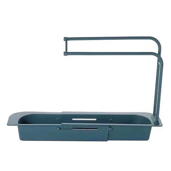 Телескопический кухонный органайзер над раковиной с вешалкой для полотенец, раздвижная тонкая сливная корзина для домашней ванной комнаты