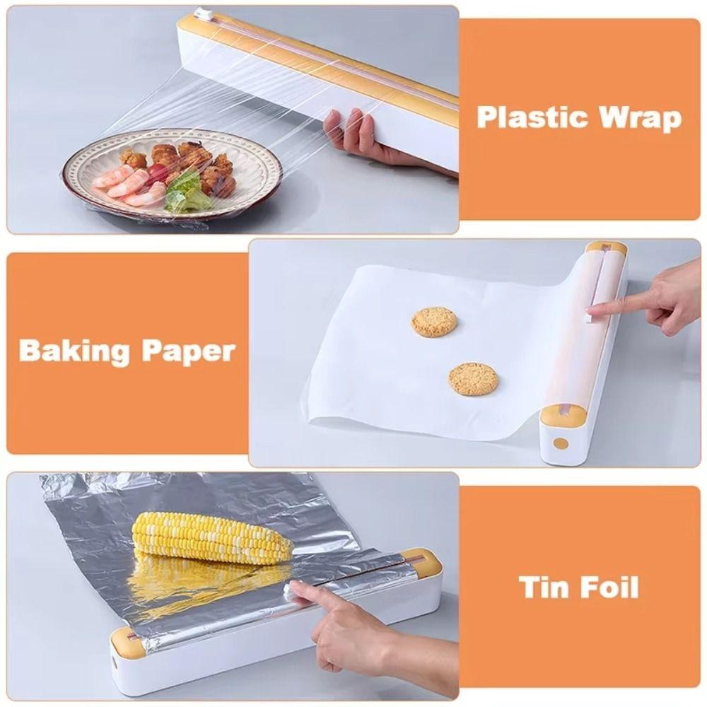 ABS Cling Film Dispenser 2-in-1 Slide Cutter New Cutter Storage Box