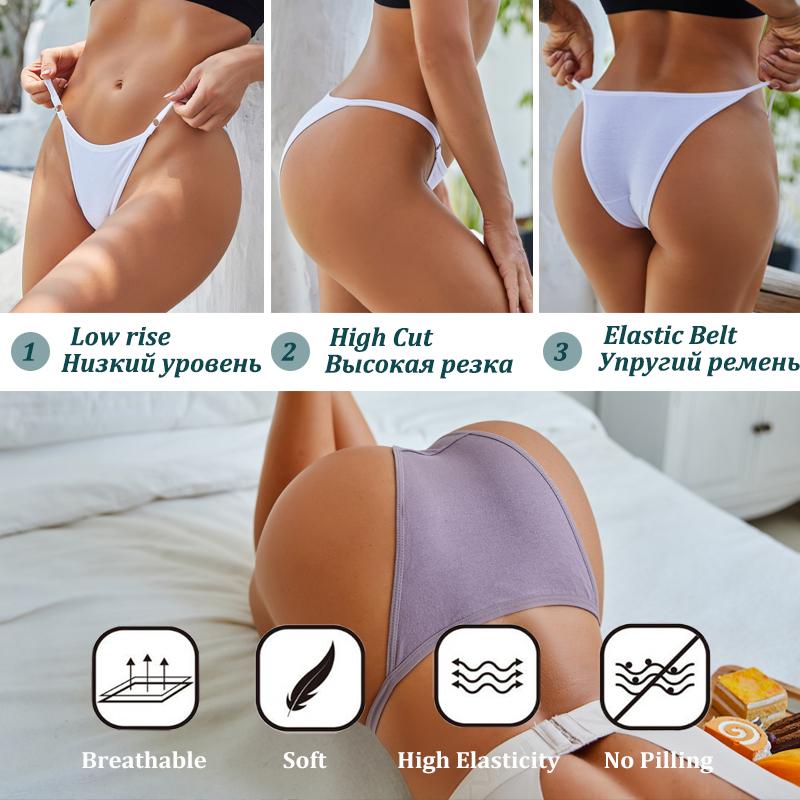 7Pcs/Set Women's Cotton Panties Underwear Metal Buckle Briefs M-2XL Female Underpant Low Waist Woman Sexy Panty Lingerie