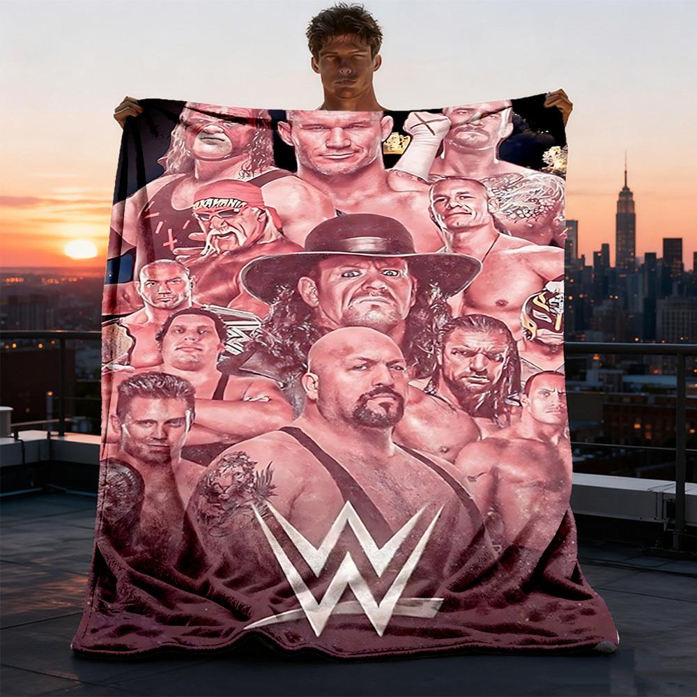 1 шт. Фланелевое плед с изображением рестлеров WWE для улицы, мягкий, уютный, теплый, для всех сезонов, можно стирать в машине,