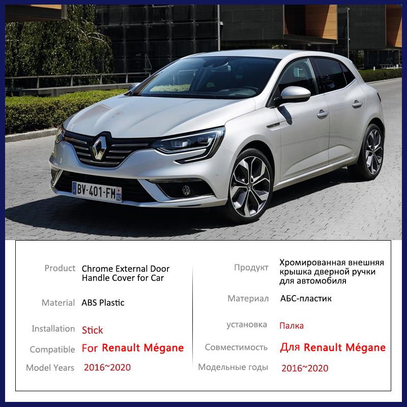 BGX1 for Renault Megane 4 MK4 IV 2016 2017 2018 2019 2020 Chrome Door Handle Cover Car Styling Accessories Protective Film Stickers