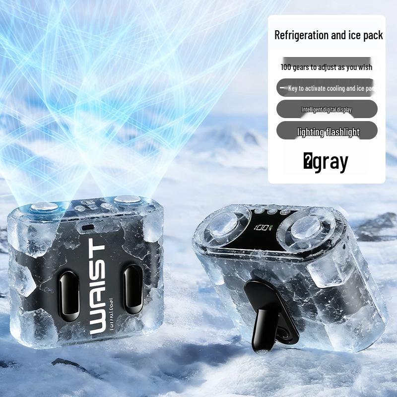 USB Rechargeable Hanging Waist Fan with Strong Turbine Wind for Outdoor/Construction Use