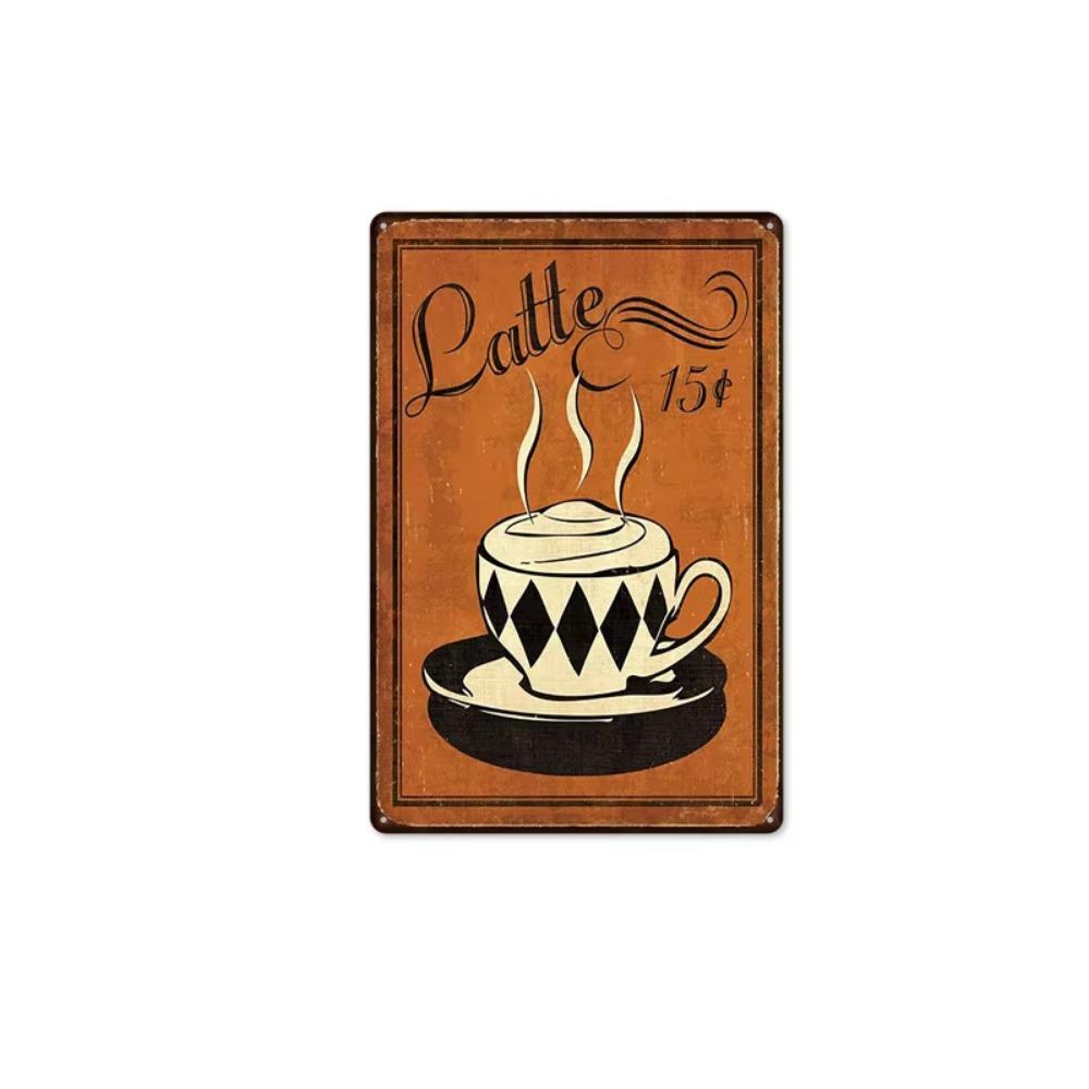 Постер для кофе в винтажном стиле, жестяная табличка: Декоративное настенное панно в индустриальном стиле для фоновых стен