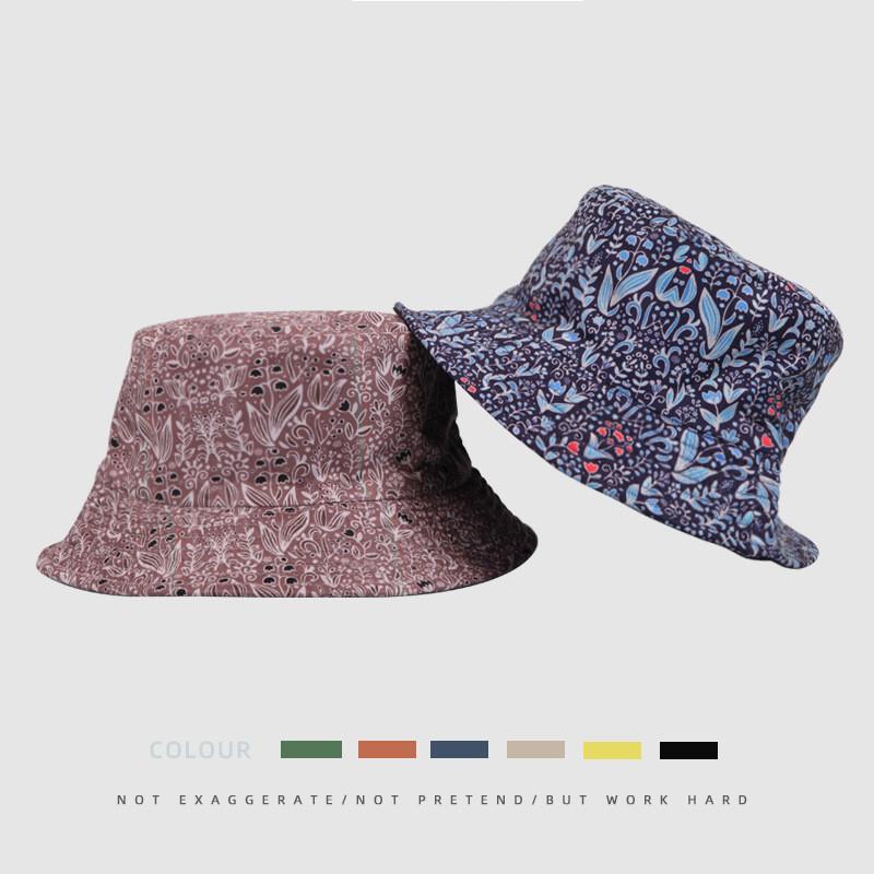 Стильная панама-рыбацкая шляпа с цветочным принтом, защита от солнца, пляжная шляпа-ведро