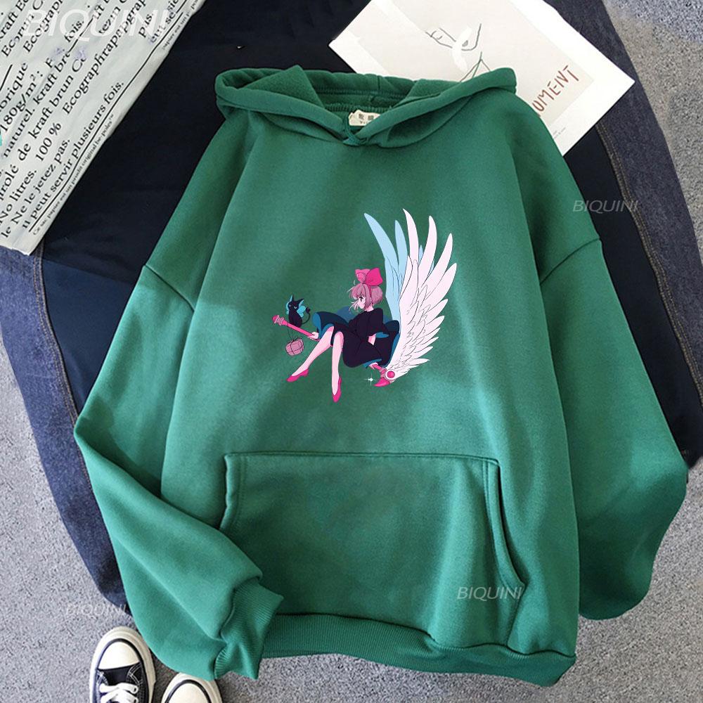 Сакура Киномото Волшебная служба доставки толстовки с длинным рукавом женские/мужские толстовки с героями мультфильмов зимние повседневные удобные пуловеры с капюшоном