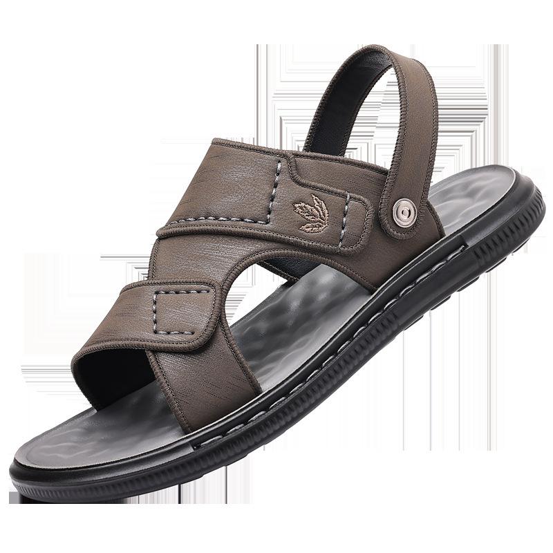 Сандалии мужские 2025 года, новая летняя повседневная одежда, сандалии двойного назначения, нескользящая мягкая подошва, мужская пляжная обувь для пап