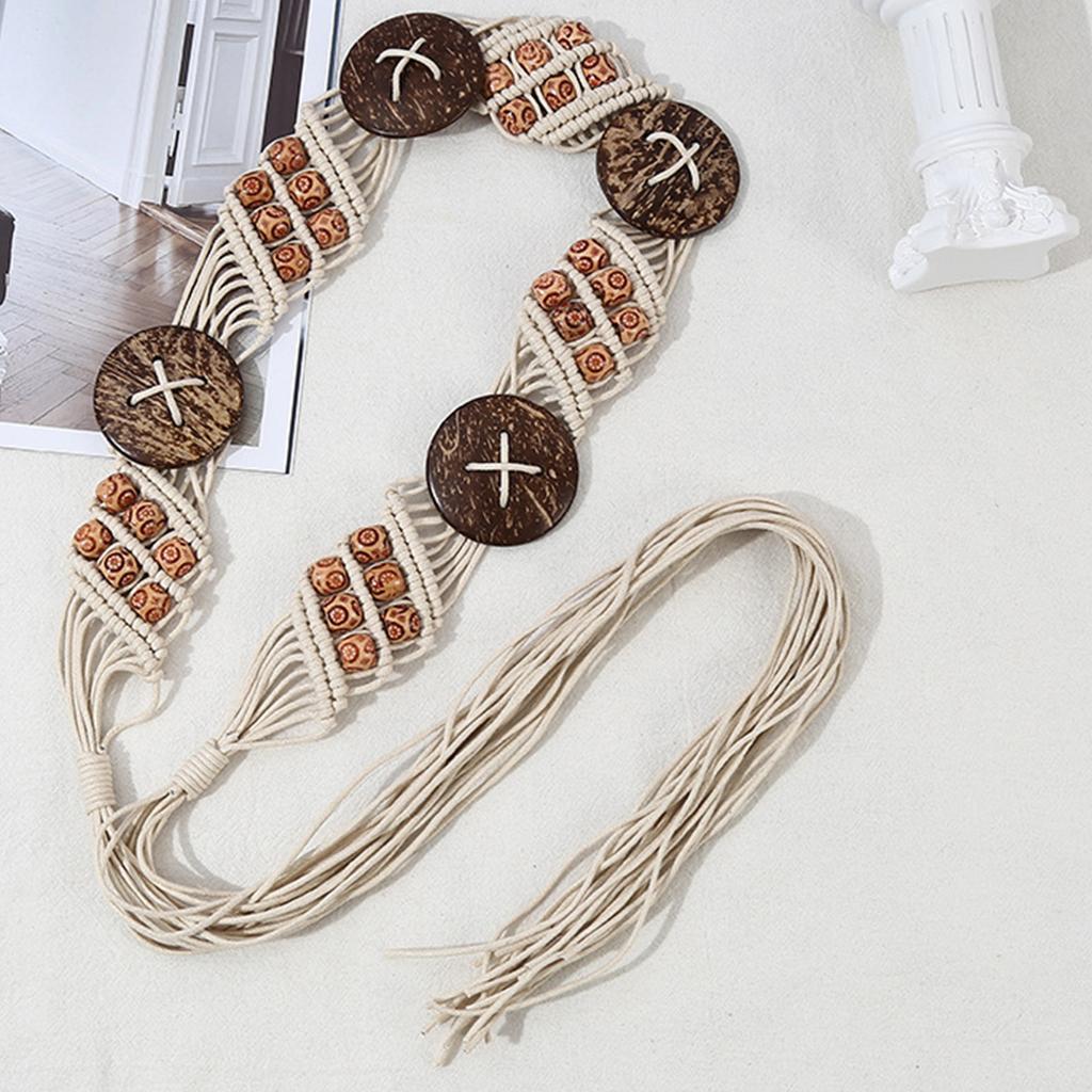 Пояс-веревка в стиле Майяр Эстетичный Взрослый Богема Кисточки Поясной ремень Украшение талии Подросток Девочка Дорожные Аксессуары для одежды