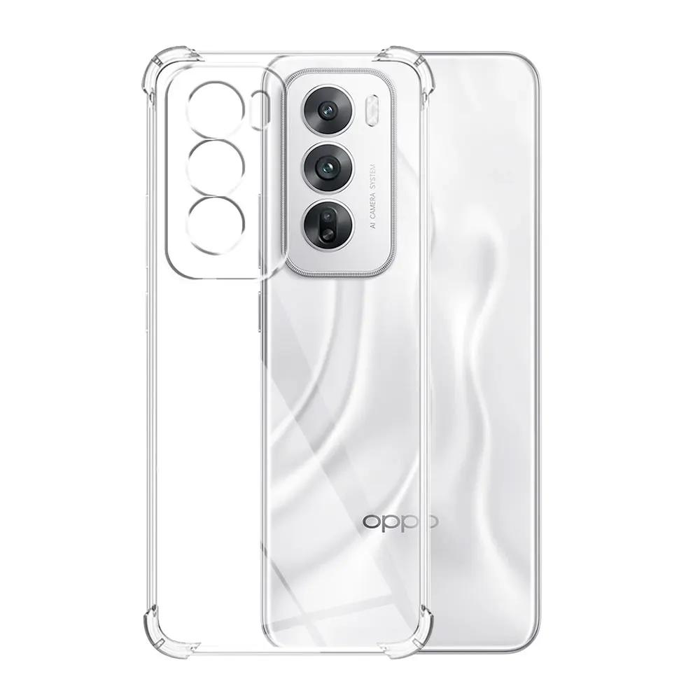 Для Oppo Reno12 Pro CPH2629 Чехол Прозрачный Противоударный Силиконовый Мягкий Чехол для Телефона или Oppo Reno12 CPH2625 Прозрачная Защитная Задняя Крышка