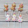 Мультяшные 3 Медвежонка Свечи для Дня Рождения HBD Коричневый Милый Праздничный Колпак Медвежонок Детское Украшение для Торта
