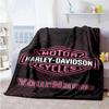 Harley-davidson Motorcycles Customize Text Blanket Lightweight Personalized Blanket Comfortable Perfect for Nap Home Decor Seaside Livingroom
