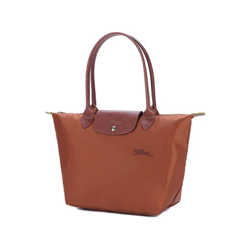 LONGCHAMP Le Pliage Green Cow Leather Trim Dumpling Bag Handbag , Shoulder Bag Women's Brown (Unisex) Shoulder Bags 2605919504