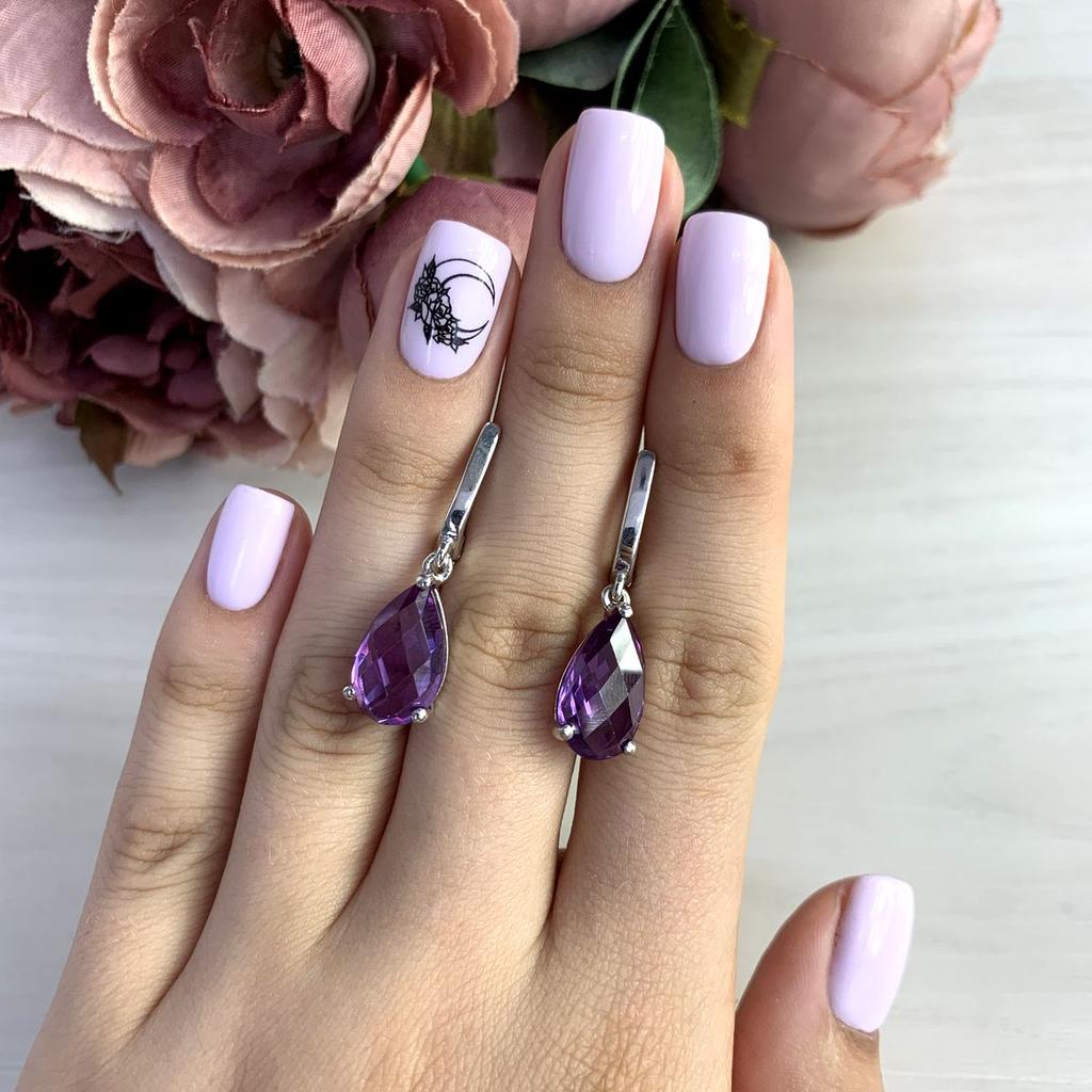 Серебряные серьги с александритом 12.28ct (2050155)