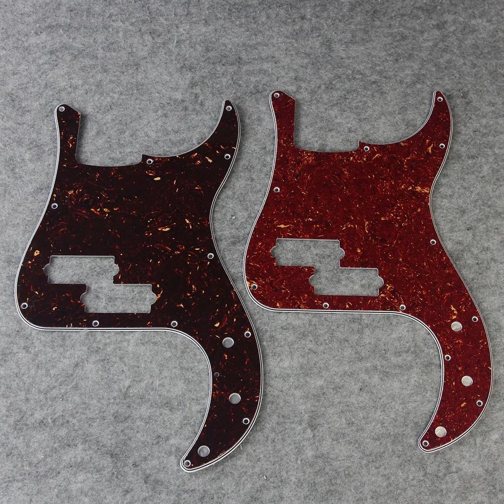 FLEOR 2 шт. 13-отверстий накладка на корпус (pickguard) и защитная пластина (scratch plate) для 4-струнного бас-гитары + винты, Красный черепаховый + Коричневый черепаховый