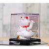 Hand Gesture Maneki Neko Parent Child (White) Movable Solar Power No Battery Needed Japanese Souvenir Comes Clear Case