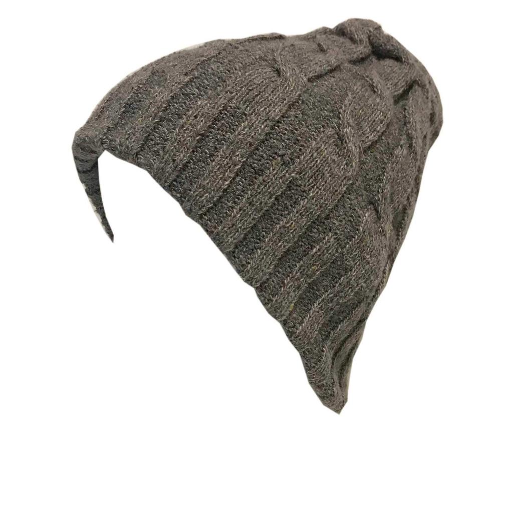 TERAICHI Twisted Cable Knit Neck Reversible Cold Weather Warm 2-Way Hat, Unisex, Warmer, Watch, Stretch, Cap, Knit, (Gray)