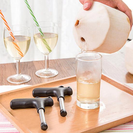 Coconut Opener Tool Set Stainless Steel Coconut Meat Scraper Coconut Opener