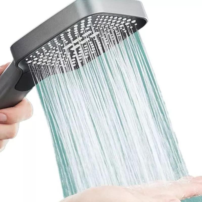 Modern Square Shower Head High Flow 4 Spray Pattern Handheld Shower Universal