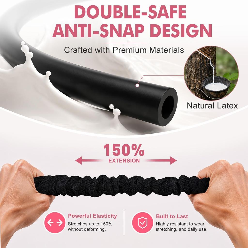 Pedal resistance band with handles, thickened and durable latex tubing, for abdominal, waist, and arm workouts