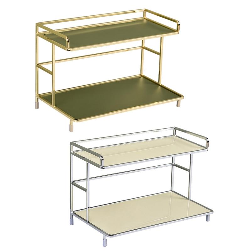 2 Tier Storage Holder Countertop Stand Organizer Household Organization for Home Bedroom Dormitory Cosmetics