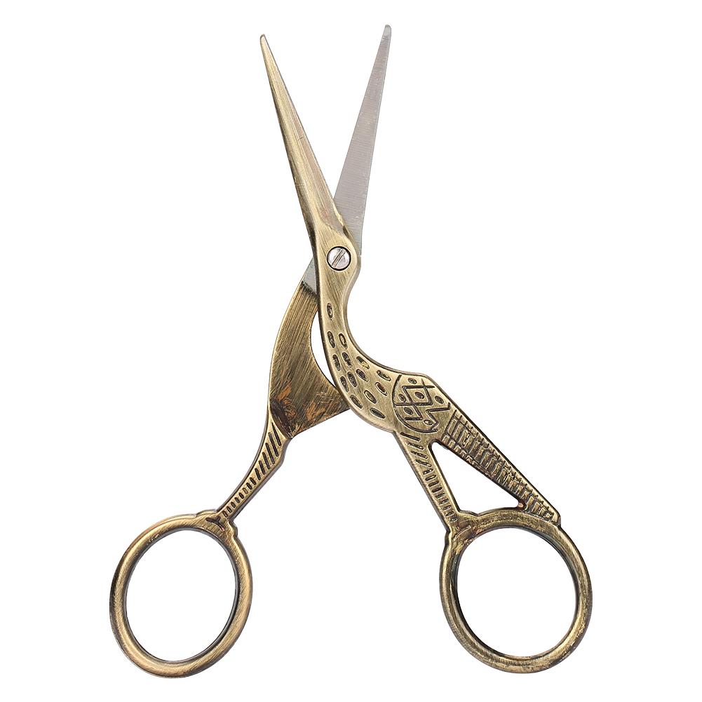 Stainless Steel Cutting Crane Sewing Scissors, Retro Bronze, with Two Sizes,   and Practical