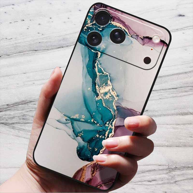 Case For iPhone 16 plus 17 Pro Max Luxury Silicone Back Cover For iPhone17 Air 16e iPhone16 Soft TPU Phone Cases Marble Patterns