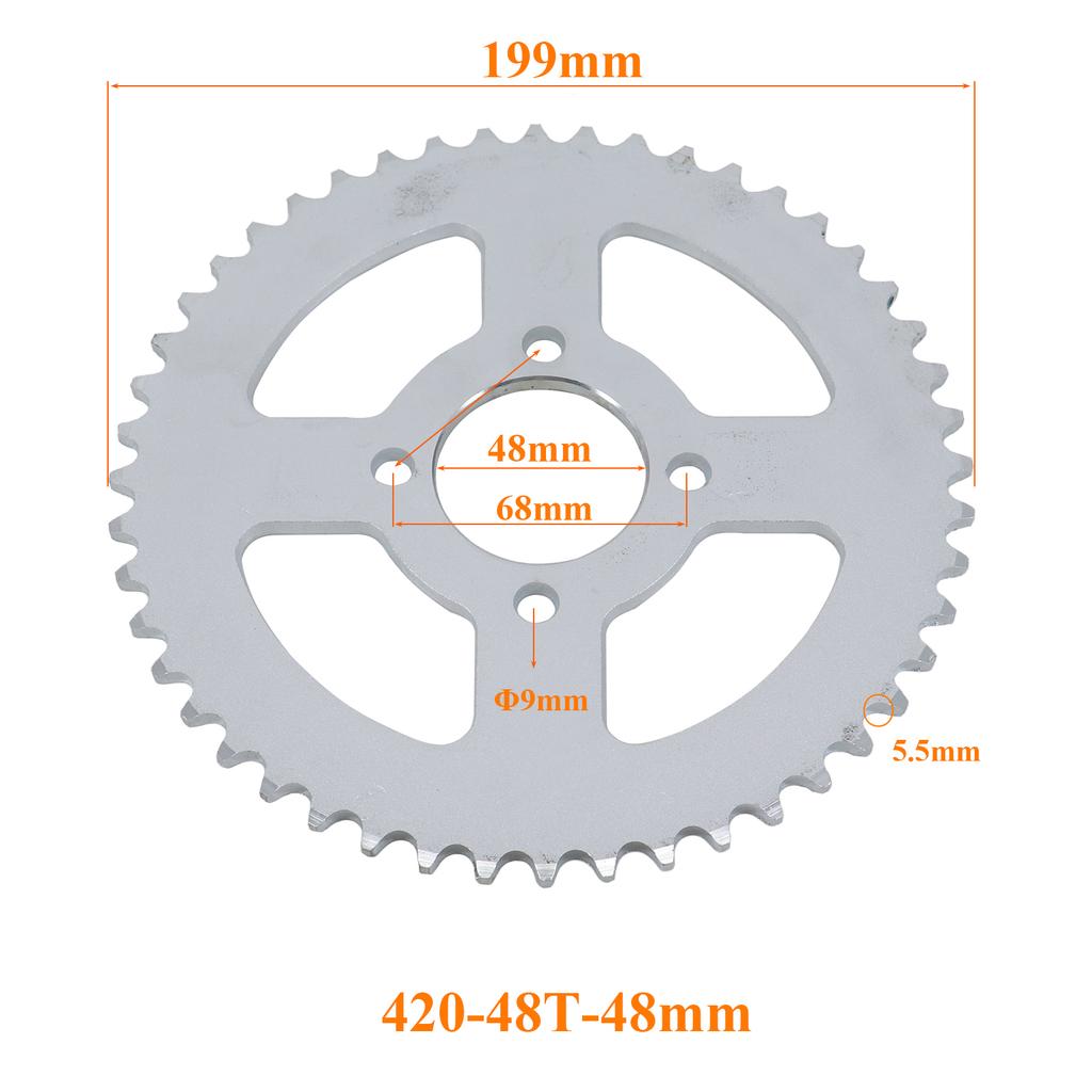 420 Chains 37T/41T/42T/48T/50T/60T Teeth Motorcycle Chain Sprockets Rear Back Sprocket Cog For 110cc 125cc 140cc Dirt Pit Bike