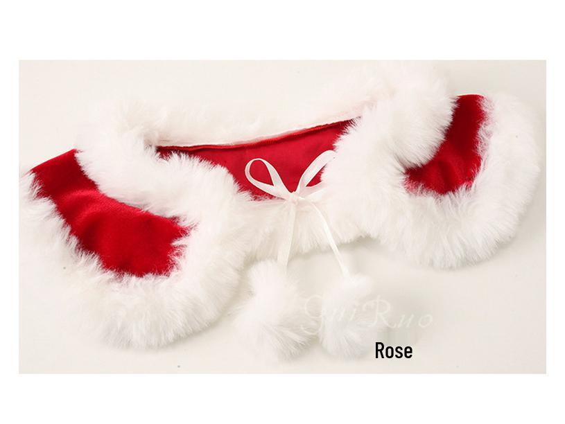 Бархатный рождественский плащ и юбка с плюшевым бюстгальтером 2769