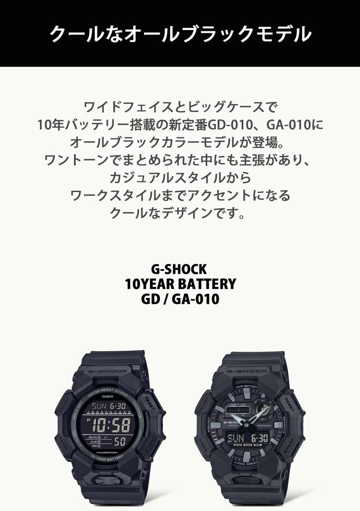 Часы Casio из биомассы G-Shock GD-010-1A1JF Мужские Черные,