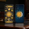 Ретро Таро Солнце Луна Звезды Чехол для телефона Для Samsung S25,24,21,22,23,30,Ultra,20,Plus,Fe,Lite,Note Мягкий Черный Чехол