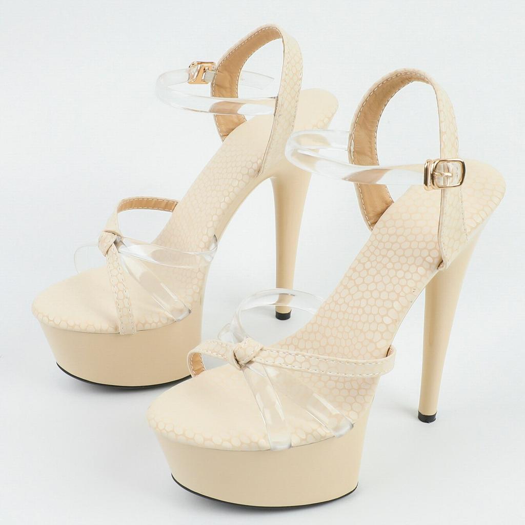 Женская обувь, весенние пикантные сандалии на прозрачном каблуке, тапочки, обувь для вечеринок и клубов, каблук 14 см, платформа 4 см, LFD-B3609