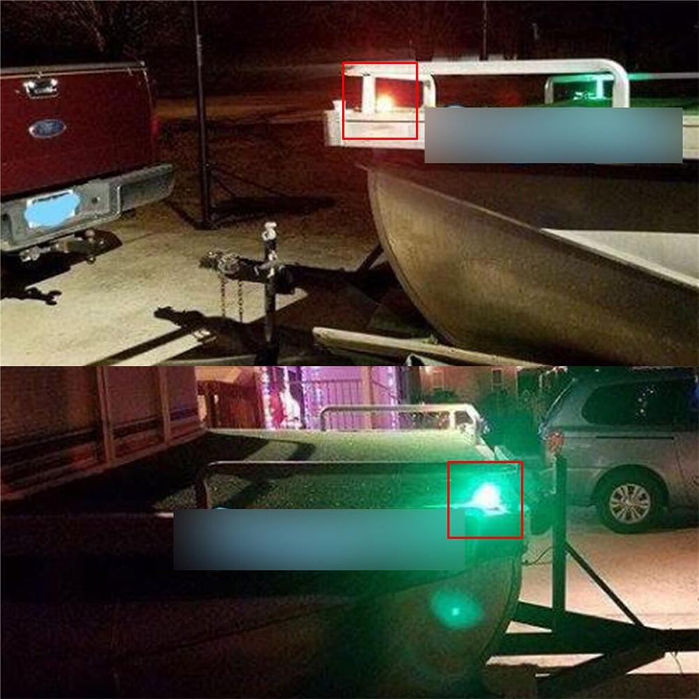2x Red+Green Marine Boat Navigation LED Side Tear Drop Lights Vertical Mount 12V