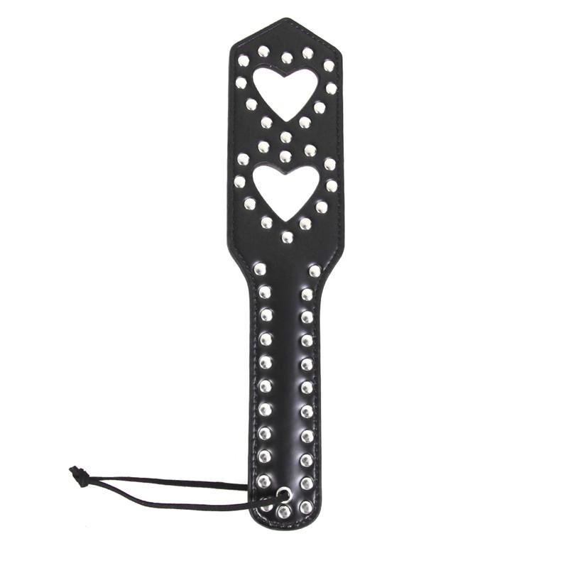Полое сердце, черное с заклепками, SM Flogger, Spank Paddle Beat, покорный сексуальный извращенный фетиш, БДСМ, секс-игрушка для пощечины