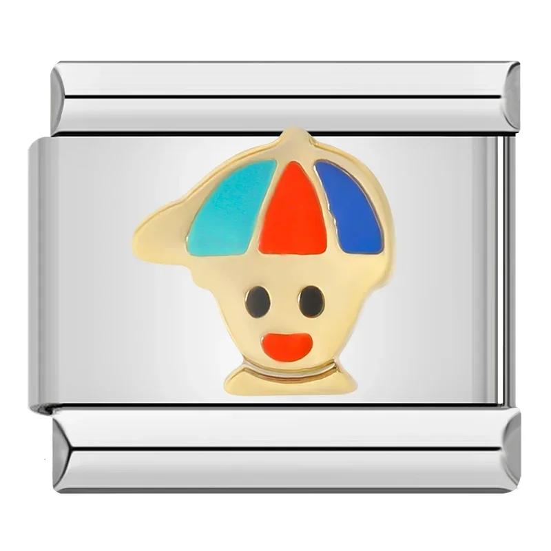 Hapiship Rose Lucky Dream Heart Jesus Lightning Police Italian Charm Links Fit 9mm Stainless Steel Bracelet Jewelry Making DJ043