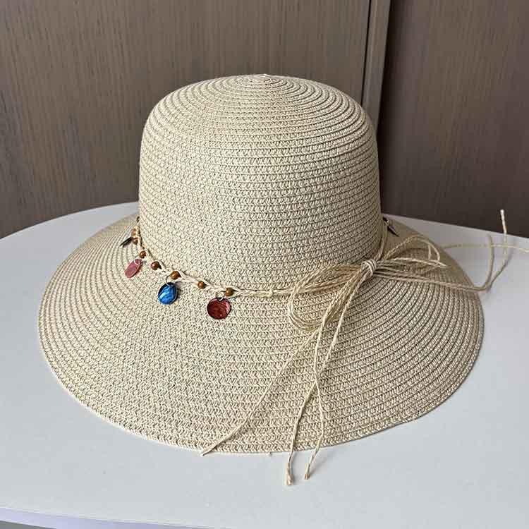 New Colorful Shell Decoration Seaside Vacation Straw Hat Ethnic Style Sun Protection Beach Hat Women's Summer Fashion Sun Hat