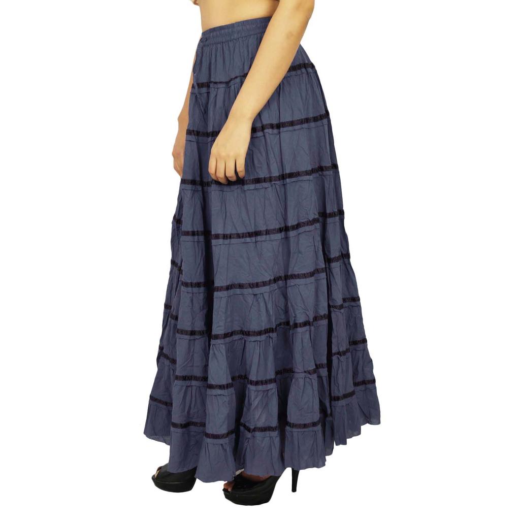 Женская мода пляжная хиппи индийская бохо цыганская одежда кружевная повседневная юбка