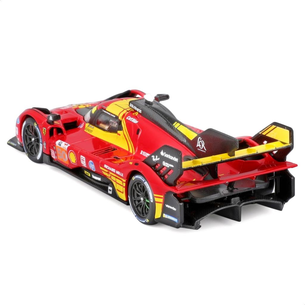 Bburago 2024 Model Ferrari 499P Turbo V6 Team AF Corse 2024 Le Mans 24 Hours Race Winning Car Red Race Sports Car Miniature Diecast Car Finished