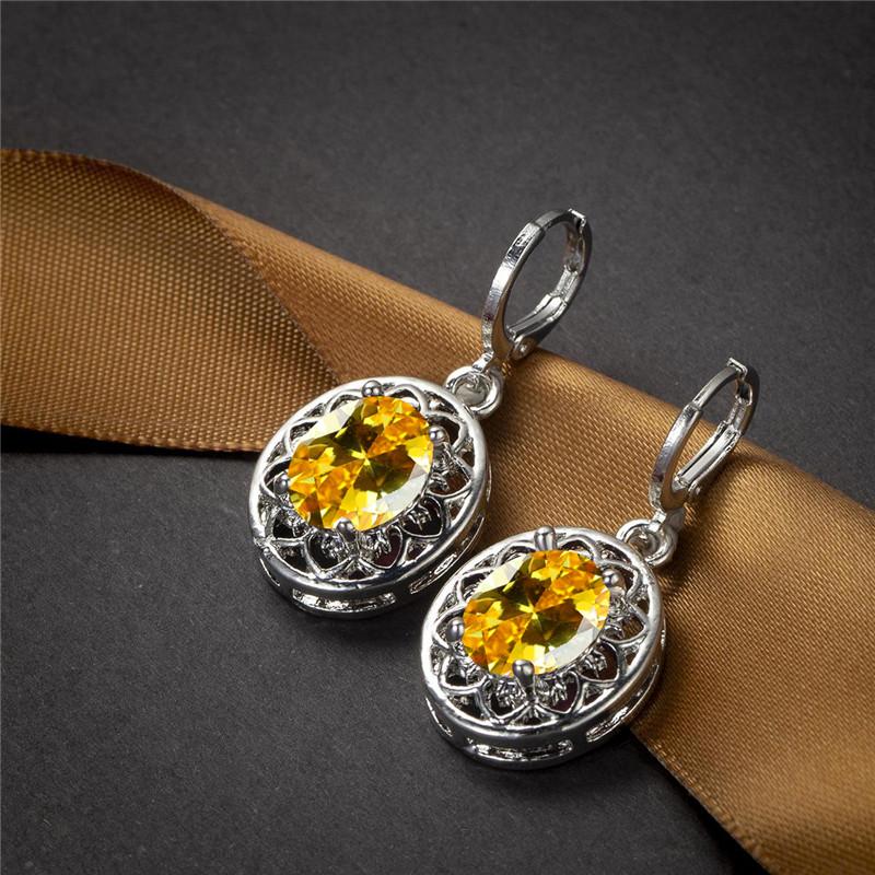 Роскошные серьги-кольца с кристаллами и радужным камнем, классические серебряные обручальные серьги, изящные овальные серьги с цветком из циркона для женщин