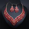 Bridal Banquet Crystal Clavicle Necklace Earrings Set Women'S Dress Jewelry