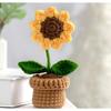 1 шт. Вязаные крючком цветы Искусственный подсолнух для украшения офисного стола, приборной панели автомобиля, домашнего декора, офиса, спальни, рождественского декора, свадьбы