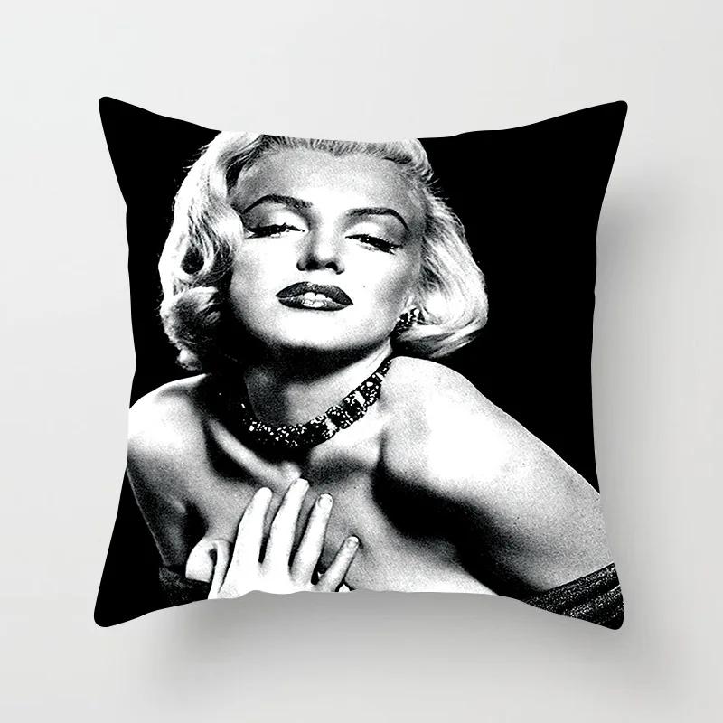 Мэрилин Монро Наволочка Декоративная Полиэстер Наволочка для диванной подушки Ретро Женщины Суперзвезды Наволочка Домашний декор 45X45СМ