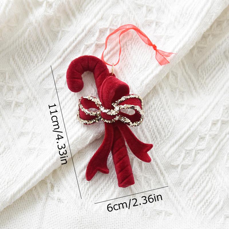 1/2pcs Elegant Christmas Velvet Pendant Red Plucked Deer Bell Pendant Plastic Home Decoration
