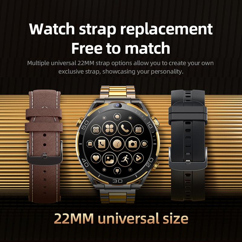 Умные часы 5G Wifi DDR4 6+128G GPS SIM-карта Умные часы 4G телефон часы 1,5-дюймовый AMOLED двойная камера 6G+128G память