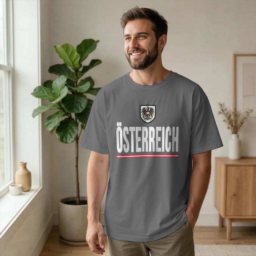 Unisex Austria Osterreich Flag Eagle T Shirt Coat of Arms 100 Cotton merch Fashion Short Sleeve Round Neck Tees Gift Idea TShirt
