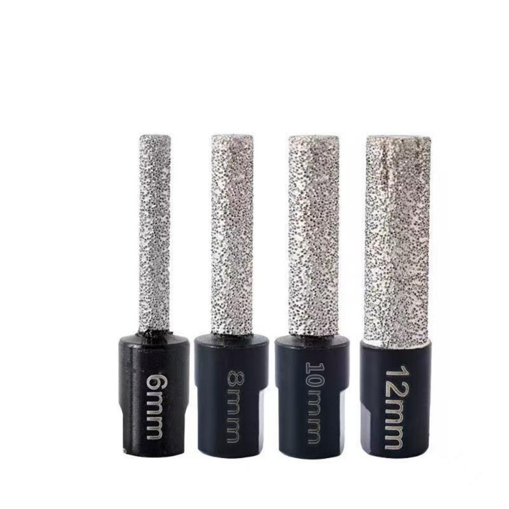 4pcs Hexagonal Shank Ceramic Tile Drilling Bit Dry-drilling M10 Thread Tile Hole Opener 6/8/10/12mm Brazing Tile Drill Bit