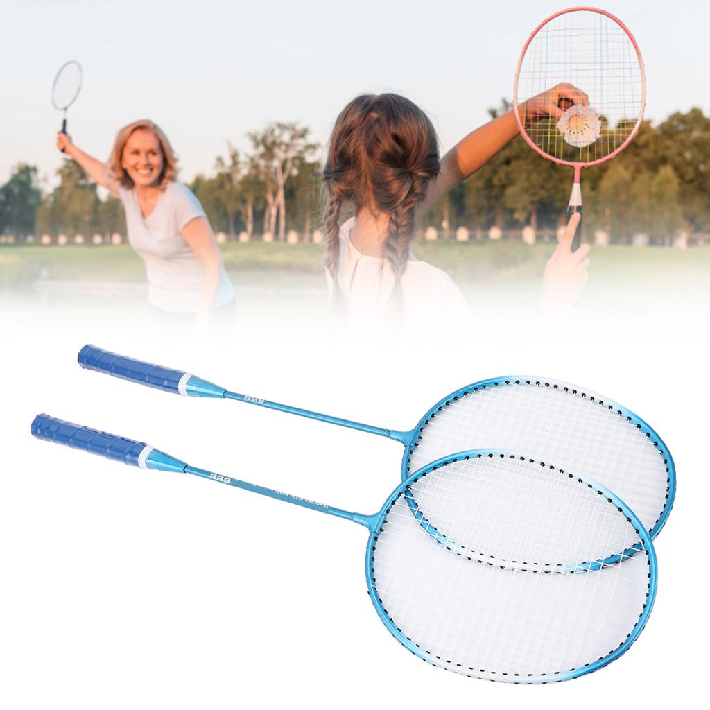 Badminton Set Professional Iron Alloy Badminton Racket with 3 Shuttlecocks Carrying Bag for Beginner Child Adult