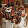 Vintage American Pastoral Tassel Tablecloth for Camping, Coffee, and Dining Tables
